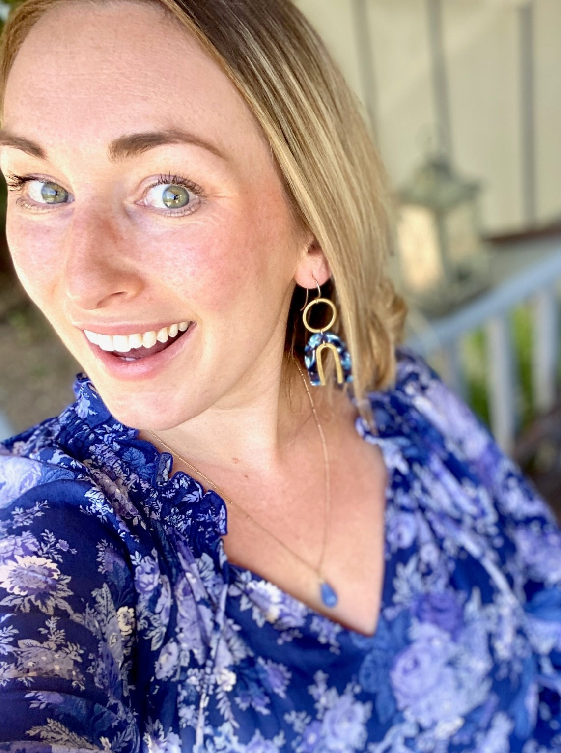 Tortoise Blues and Double U Earrings