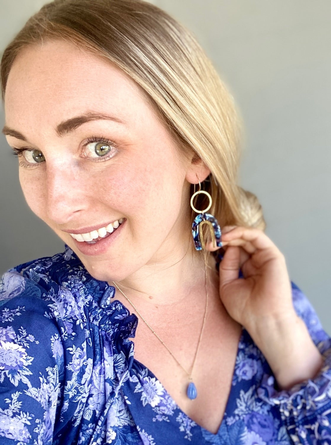 Tortoise Blues and Double U Earrings