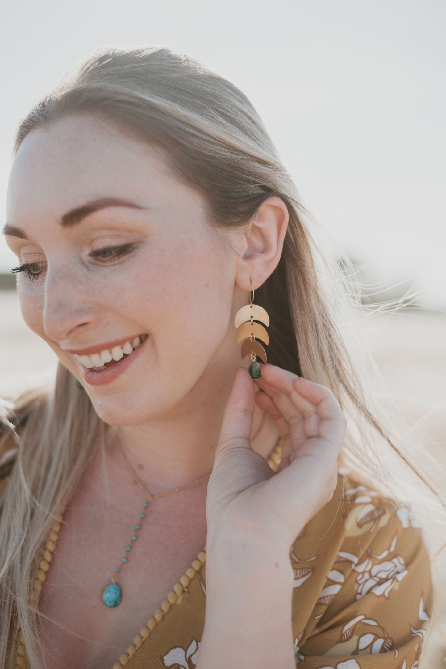 Emerald Moon Earrings