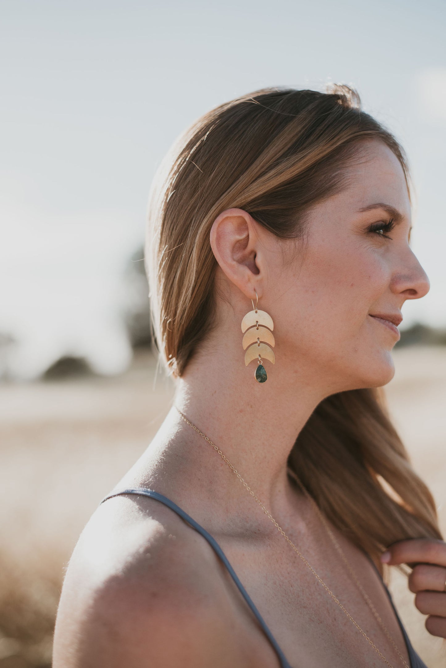 Emerald Moon Earrings