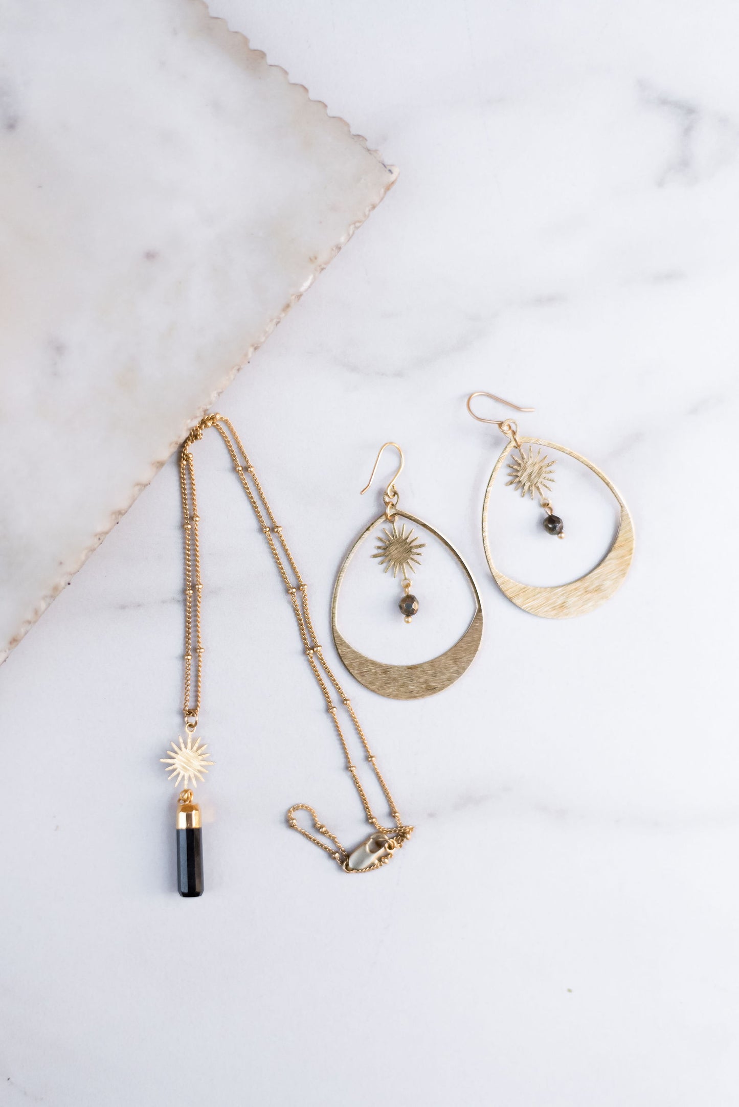 Pyrite Sun Earrings