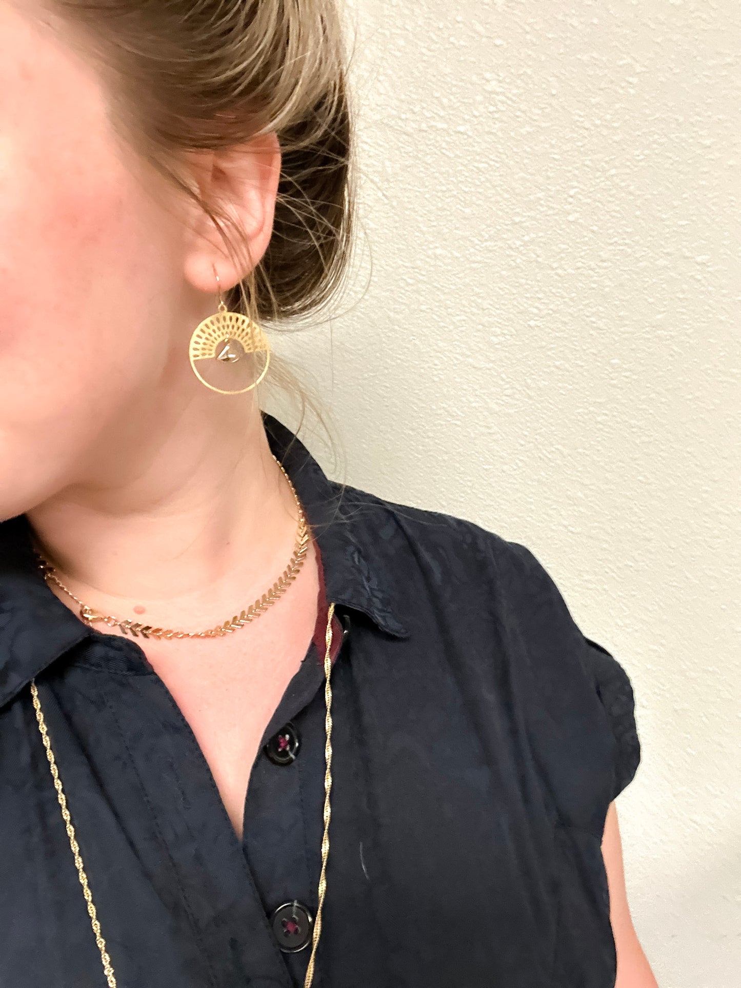 Deco Crystal Hoop Earrings