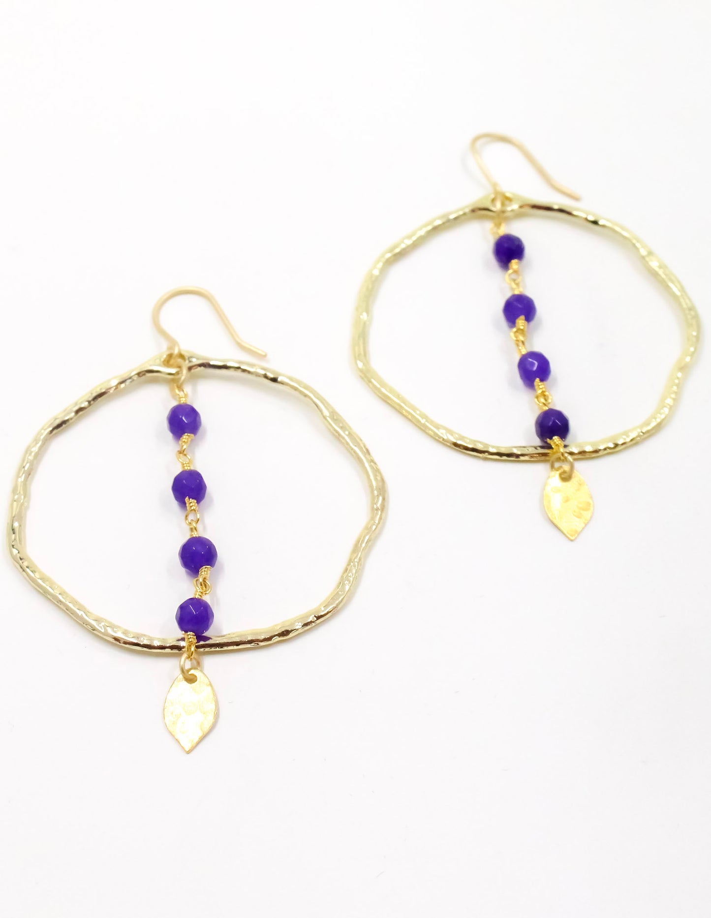 Amethyst Rosary Hoop Earrings