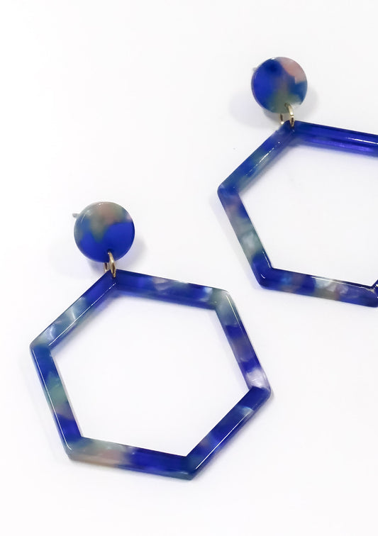 Indigo Hex Earrings