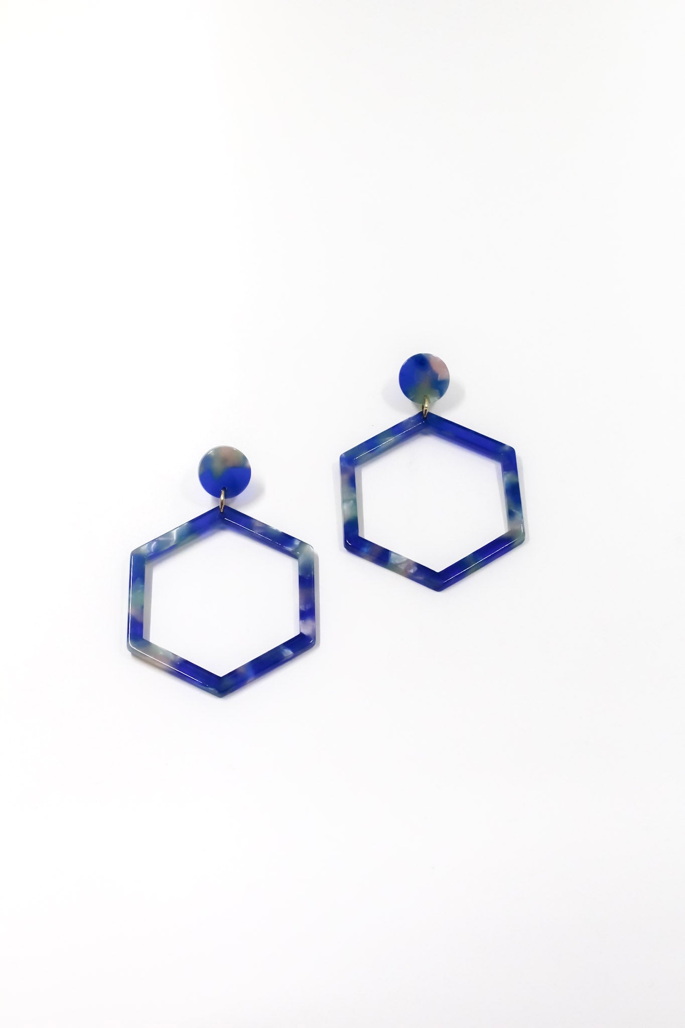 Indigo Hex Earrings