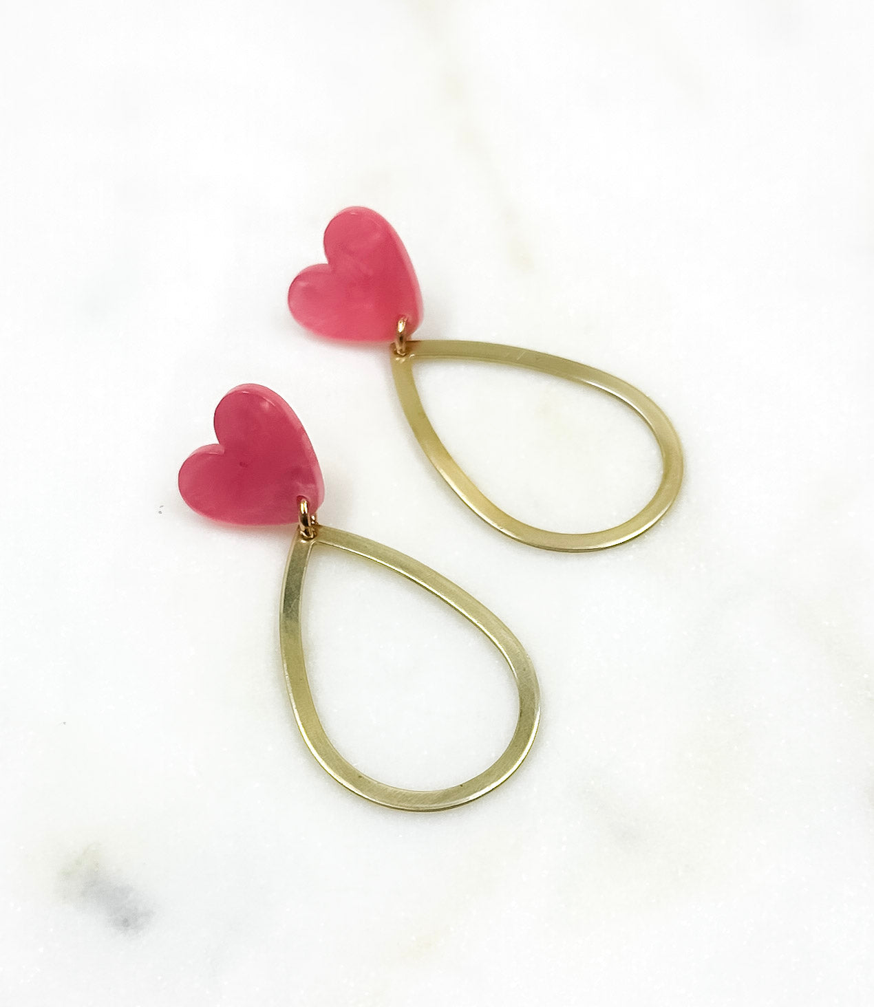 Teardrop Heart Hoops