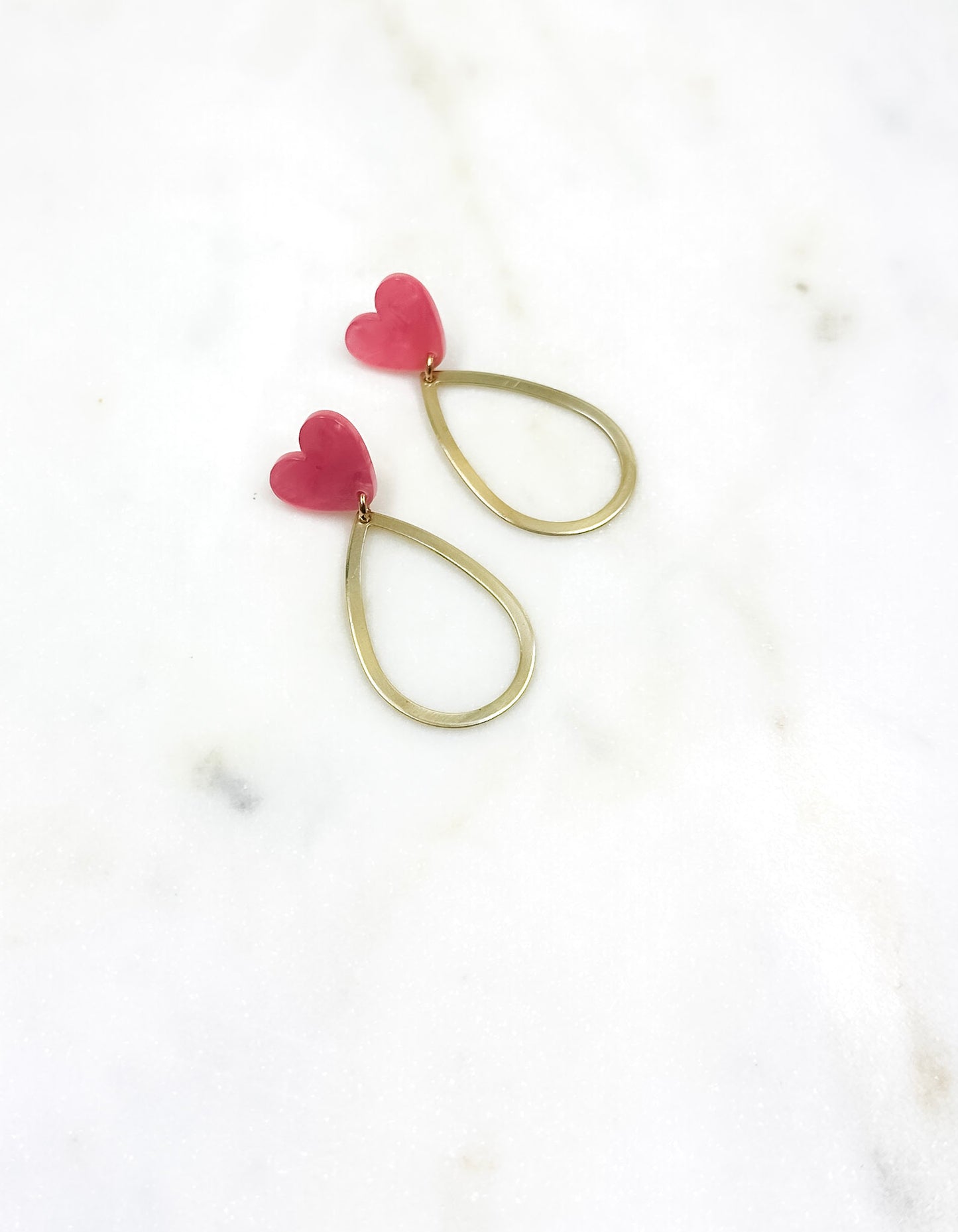 Teardrop Heart Hoops