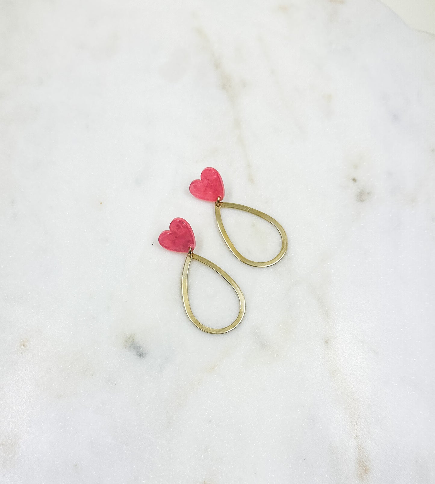 Teardrop Heart Hoops