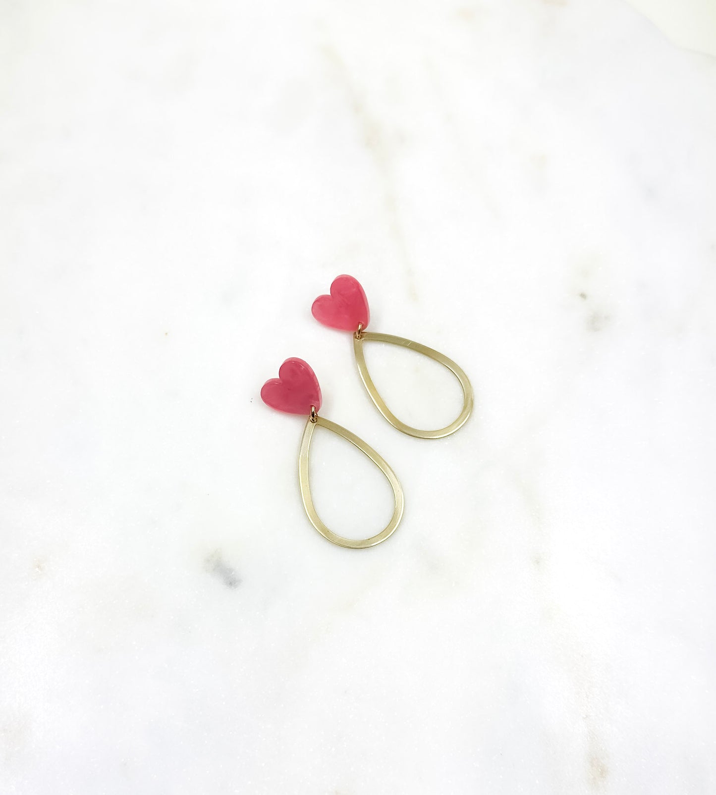 Teardrop Heart Hoops