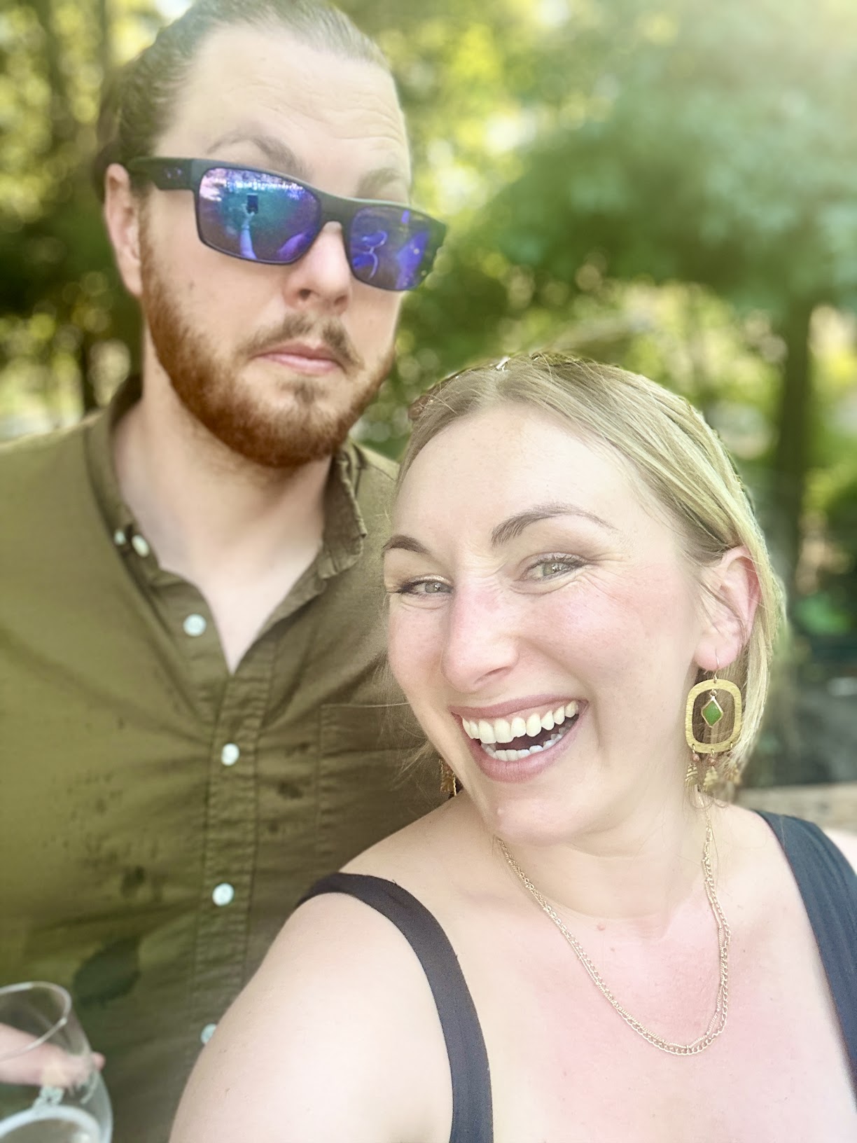 Sandstone + Emerald Fringe Hoops