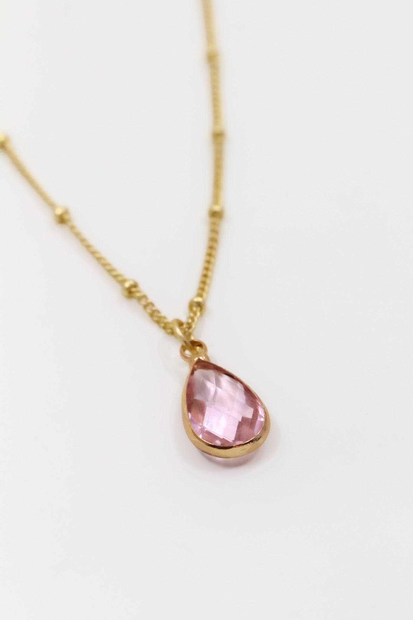 Dusty Rose Pink Teardrop Pendant