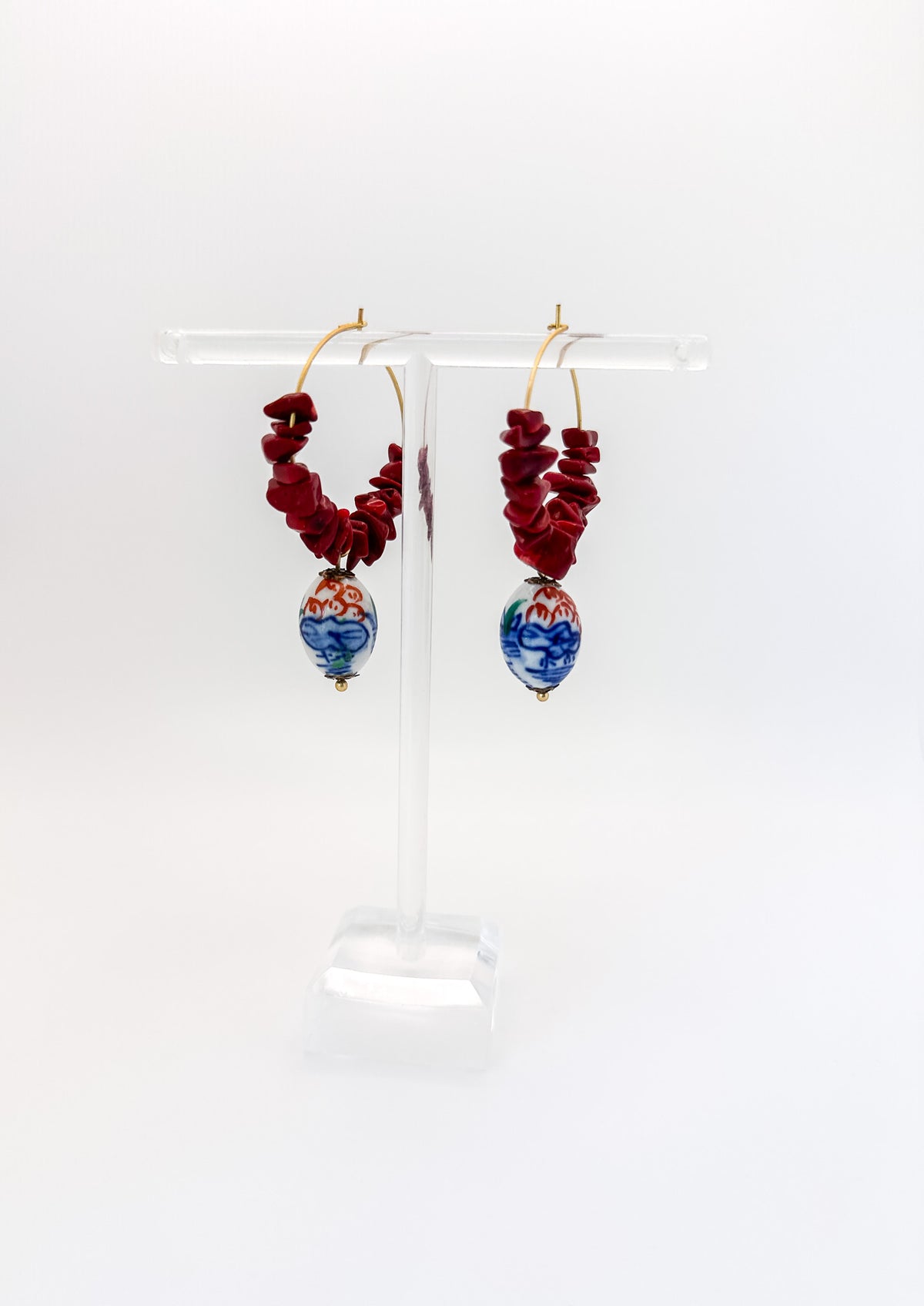Coral Ceramic Hoops