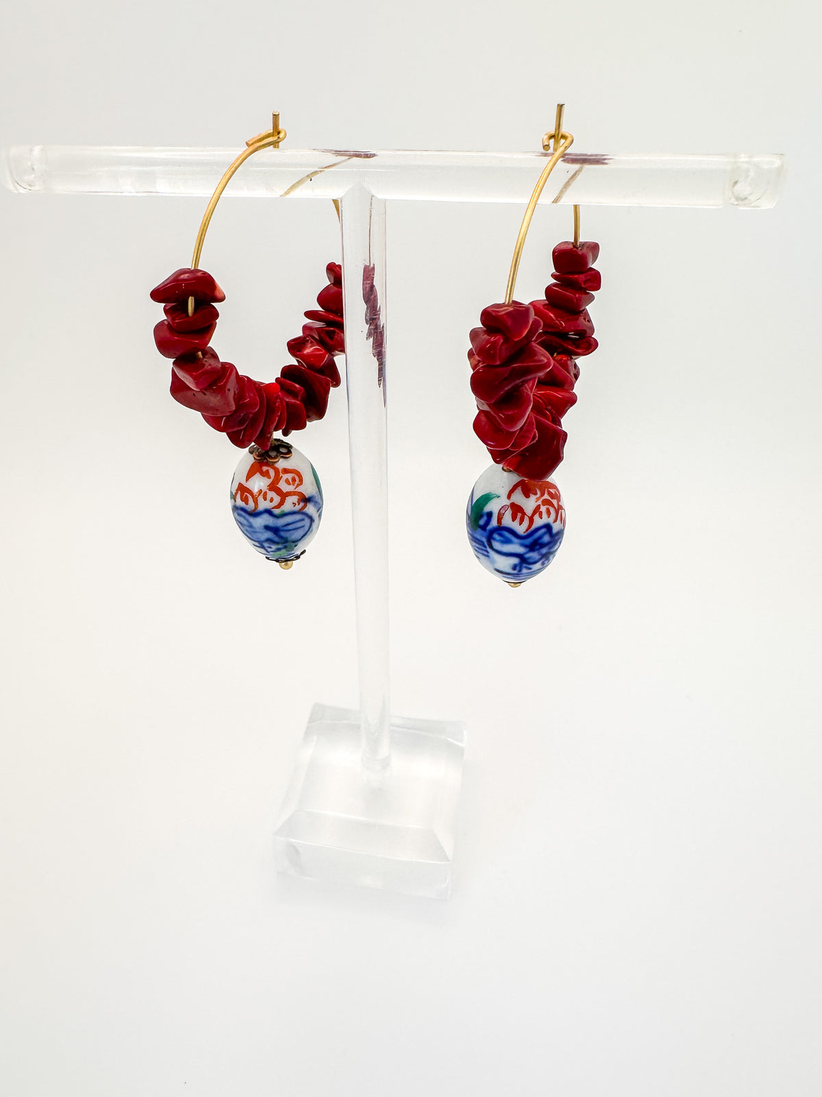 Coral Ceramic Hoops