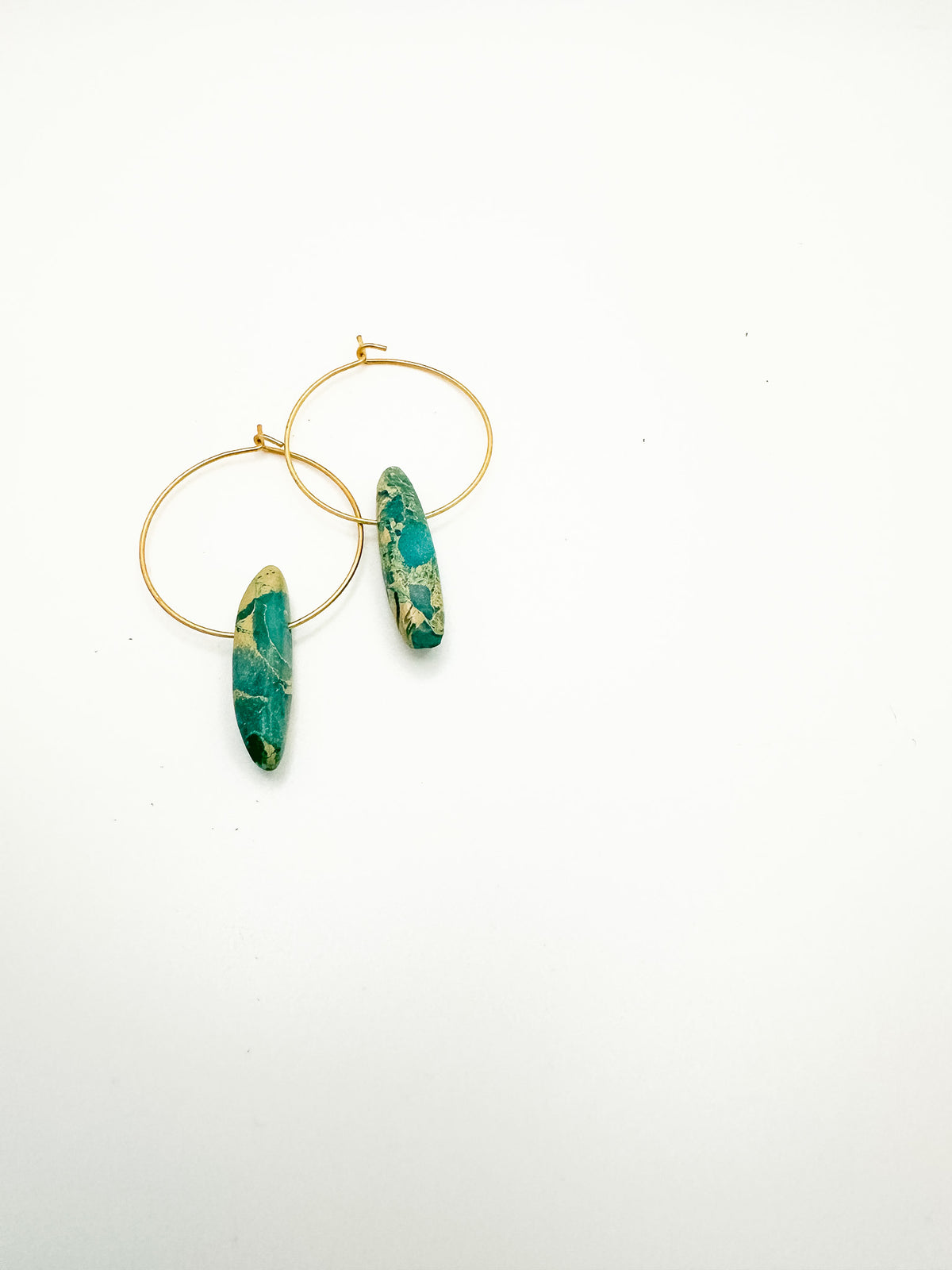 Agate Spike Round Hoops Gold