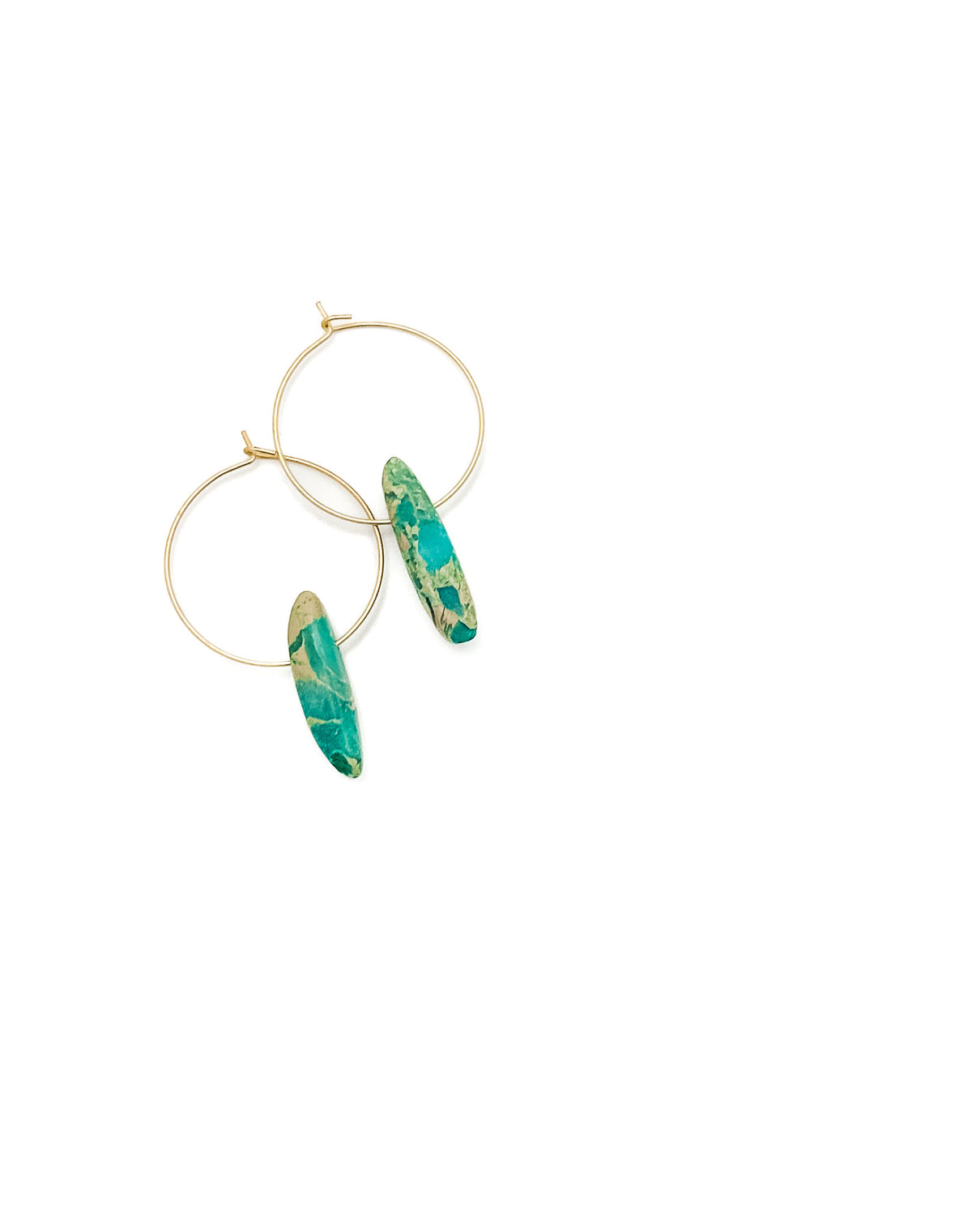 Agate Spike Round Hoops Gold
