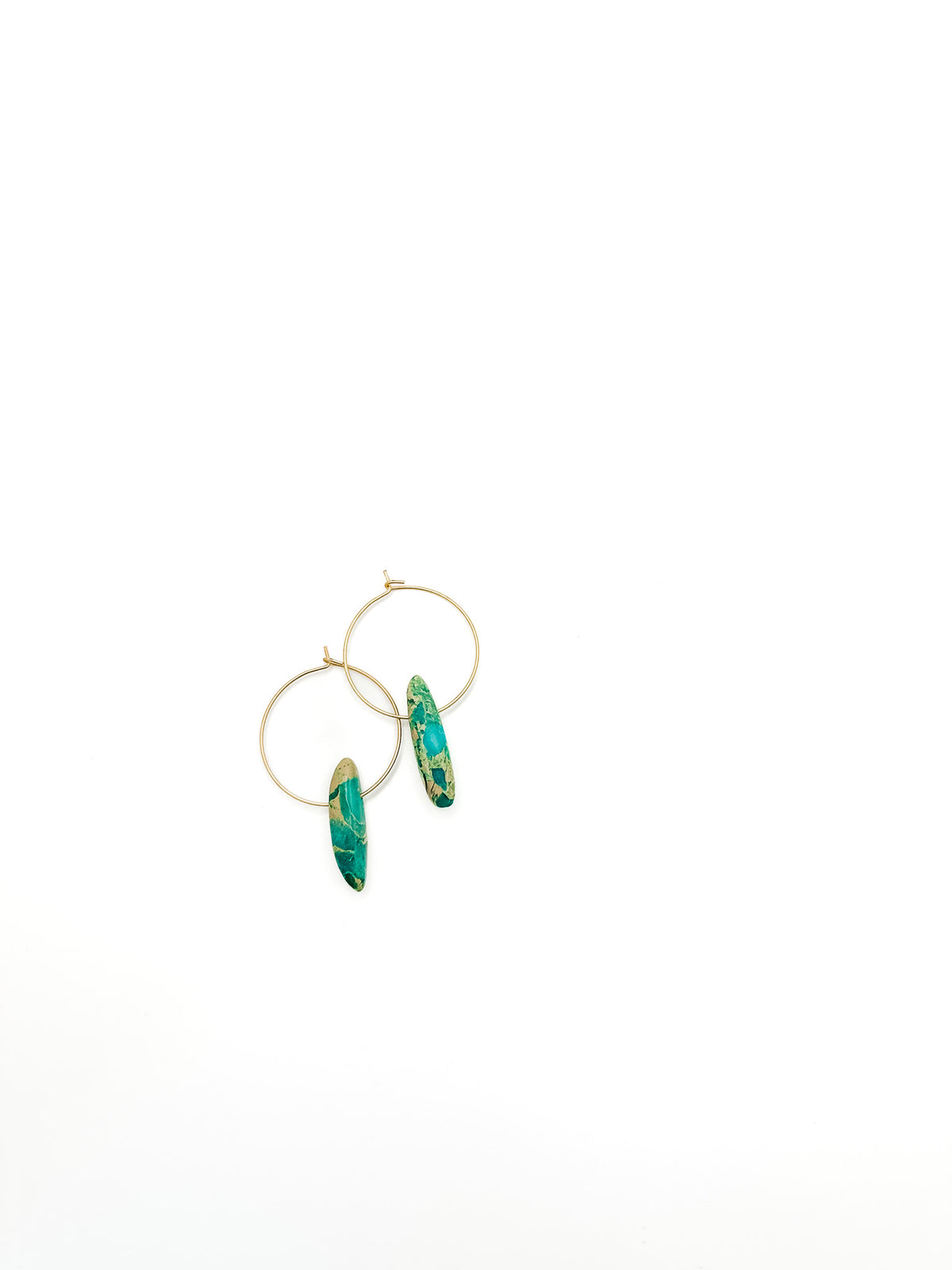 Agate Spike Round Hoops Gold