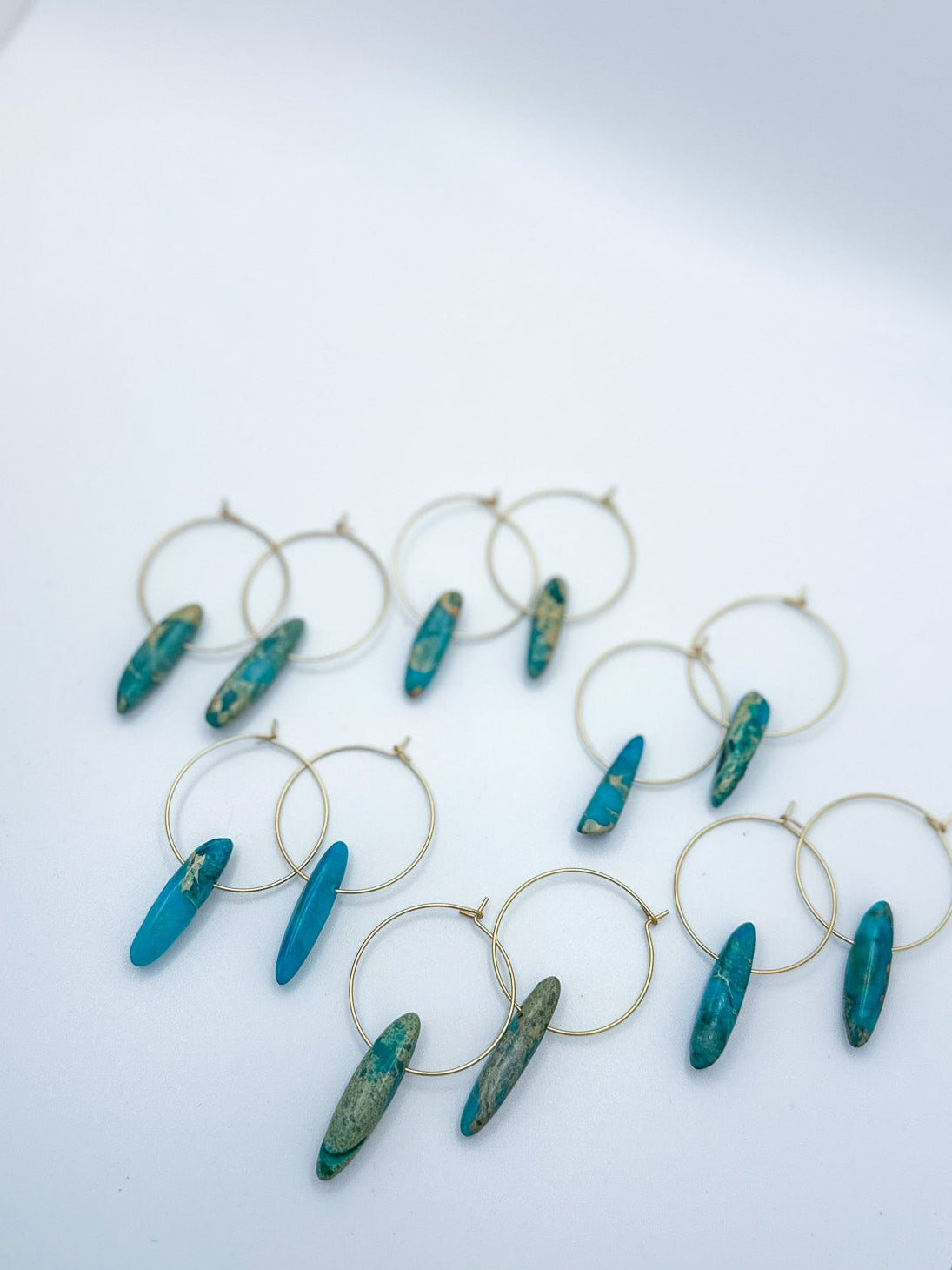 Agate Spike Round Hoops Gold