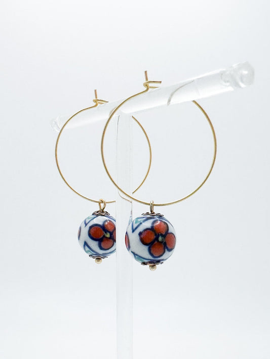 Floral Ceramic Hoops