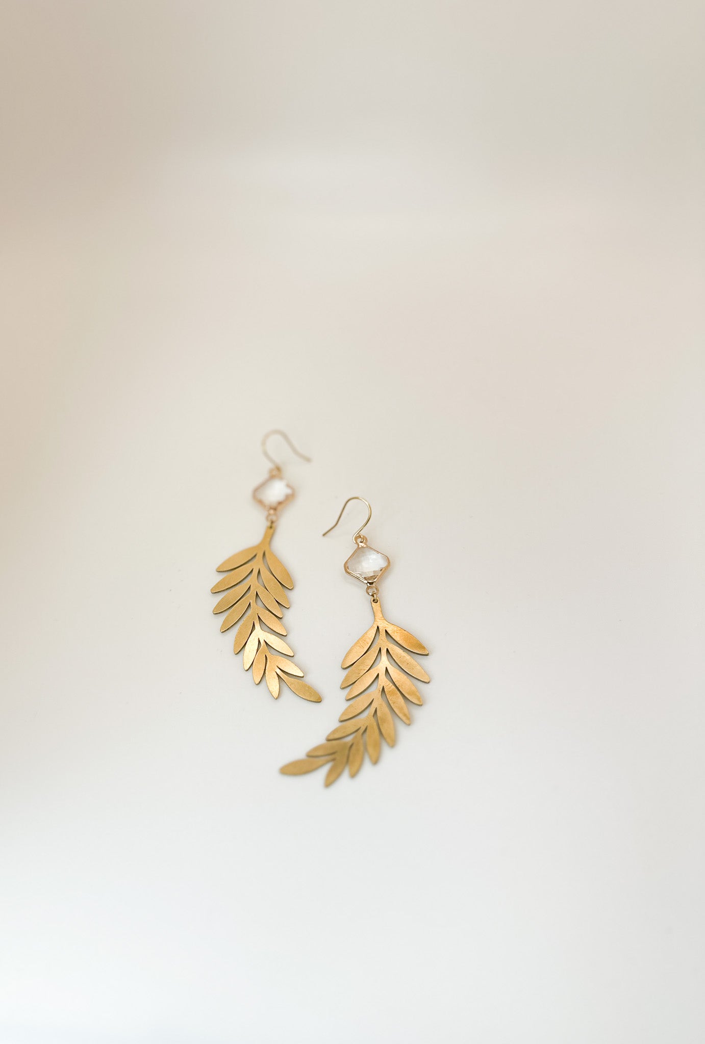 Crystal and Brass Branch Earrings