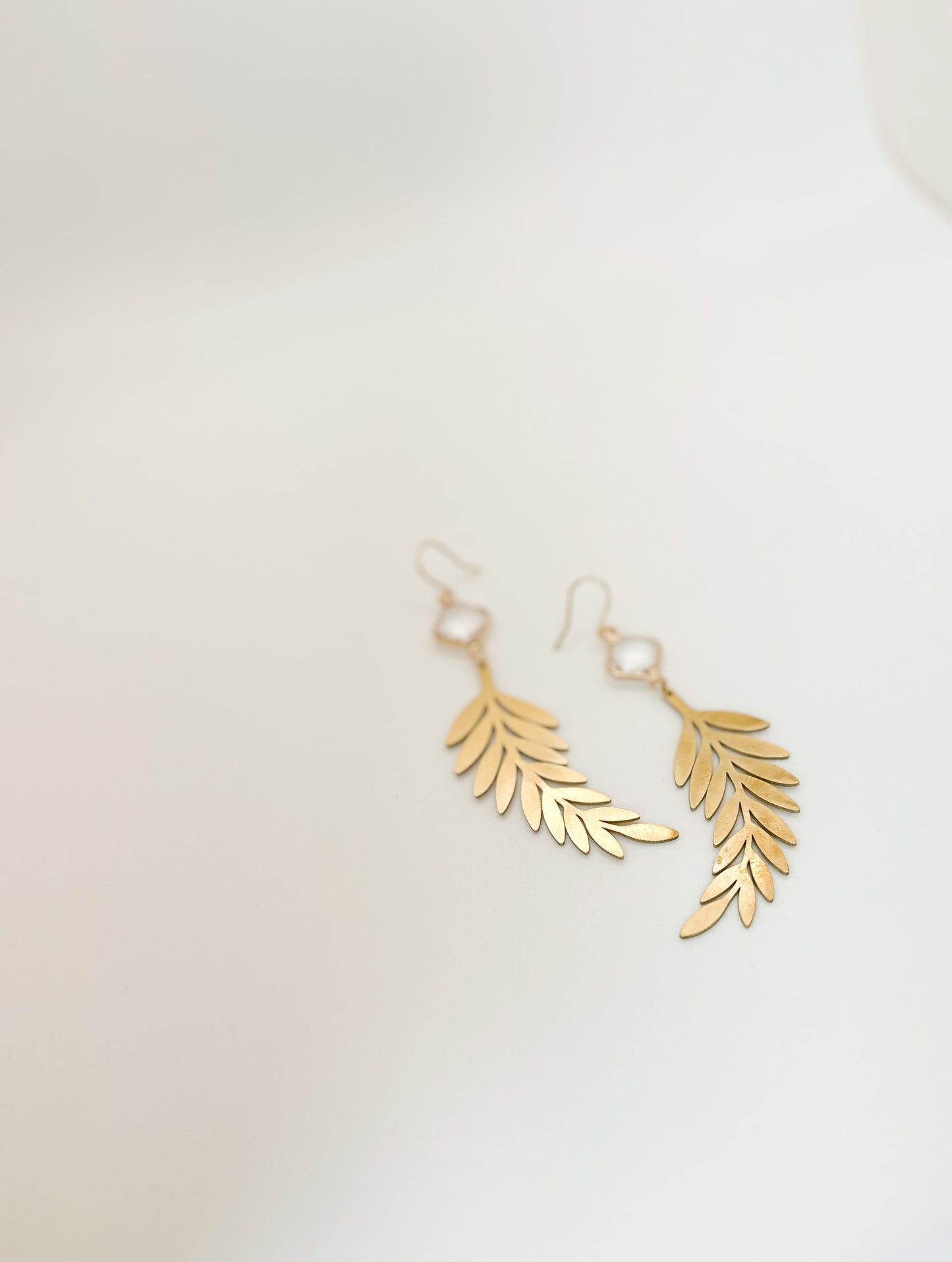 Crystal and Brass Branch Earrings