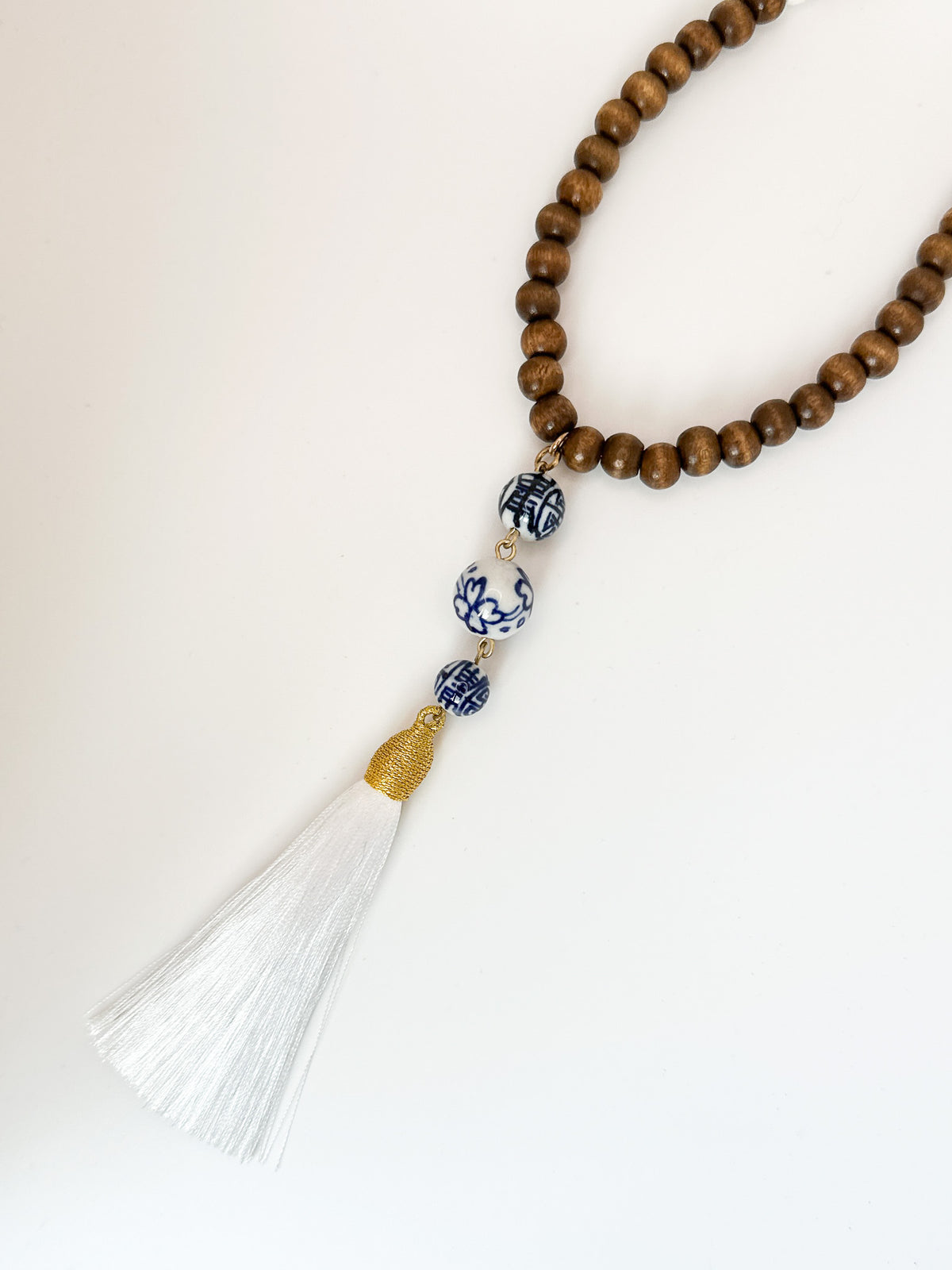 White Tassel Long Necklace