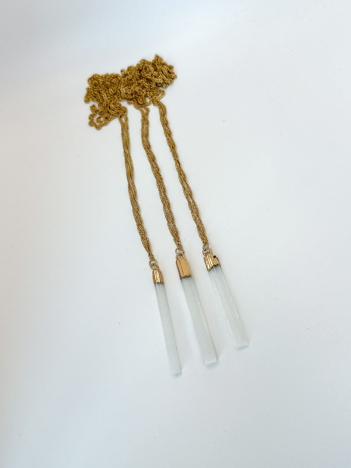 White Apatite Long Necklace
