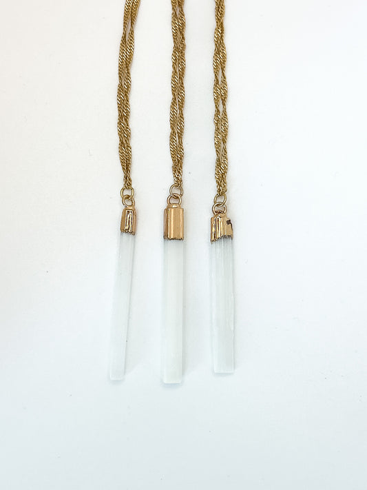White Apatite Long Necklace