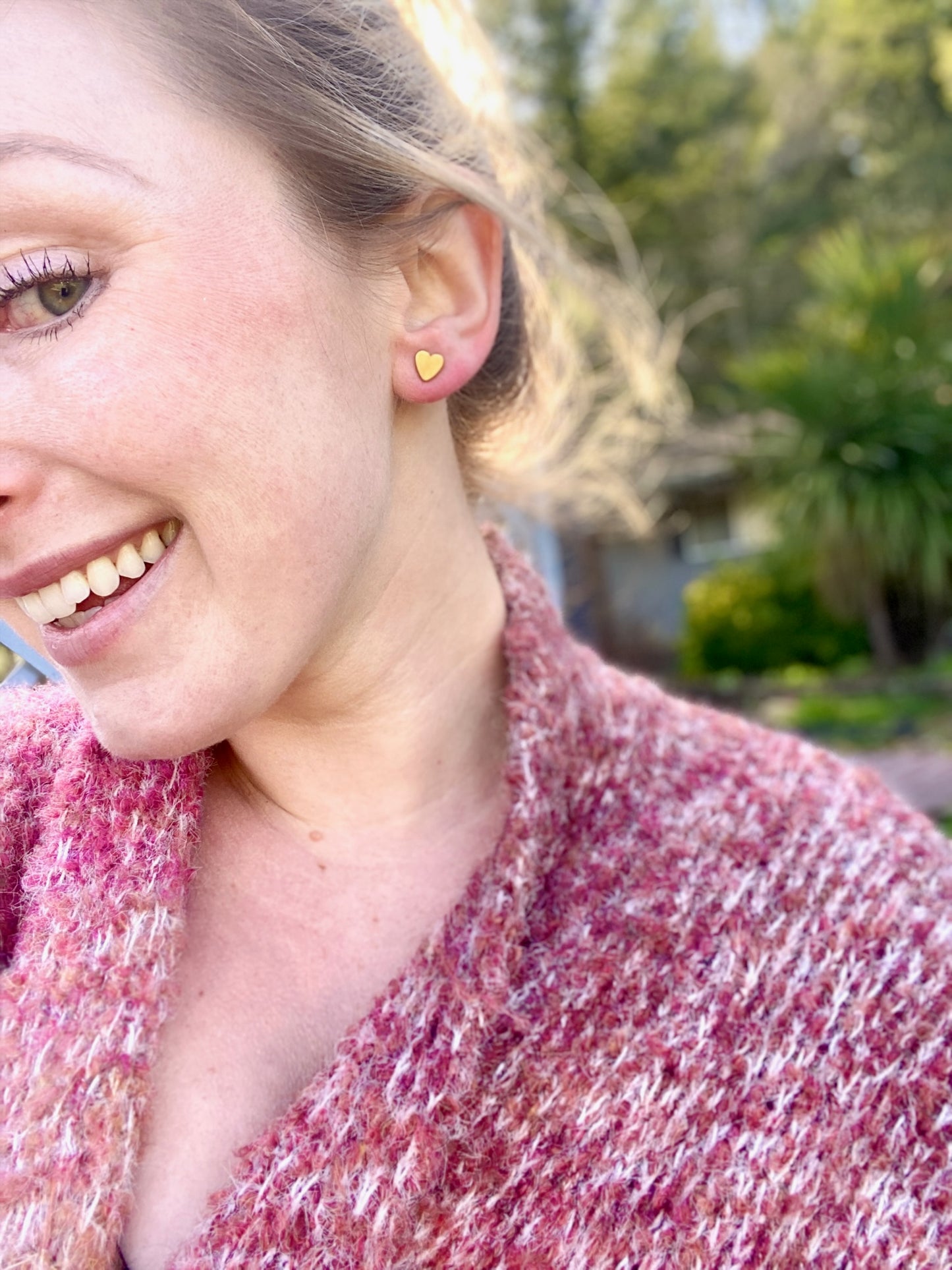 Large Heart Stud Earrings