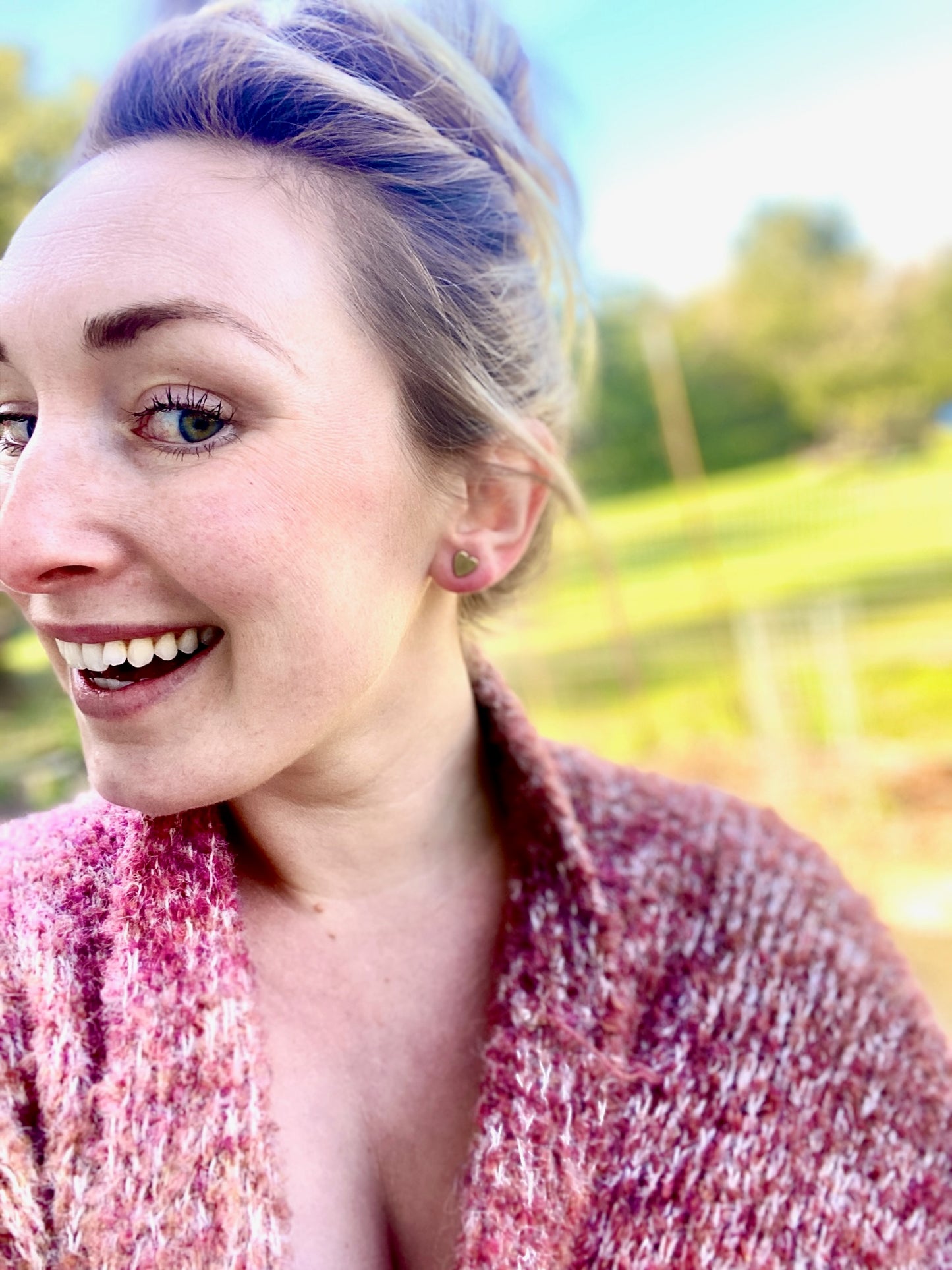 Large Heart Stud Earrings