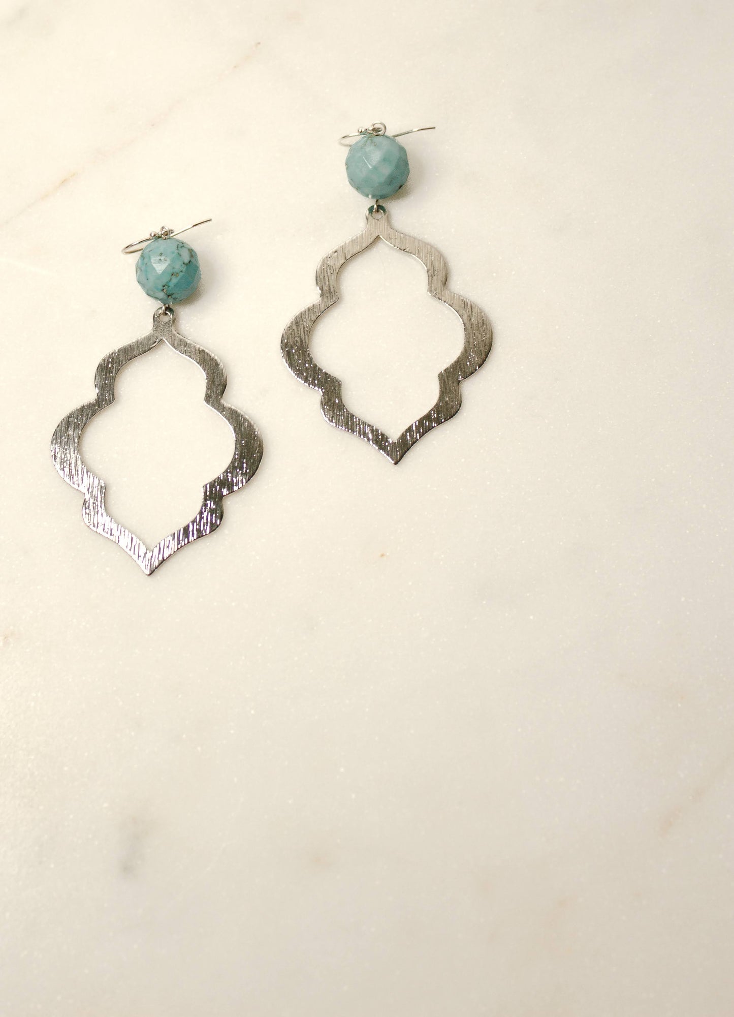 Turquoise and silver Moroccan Style earrings