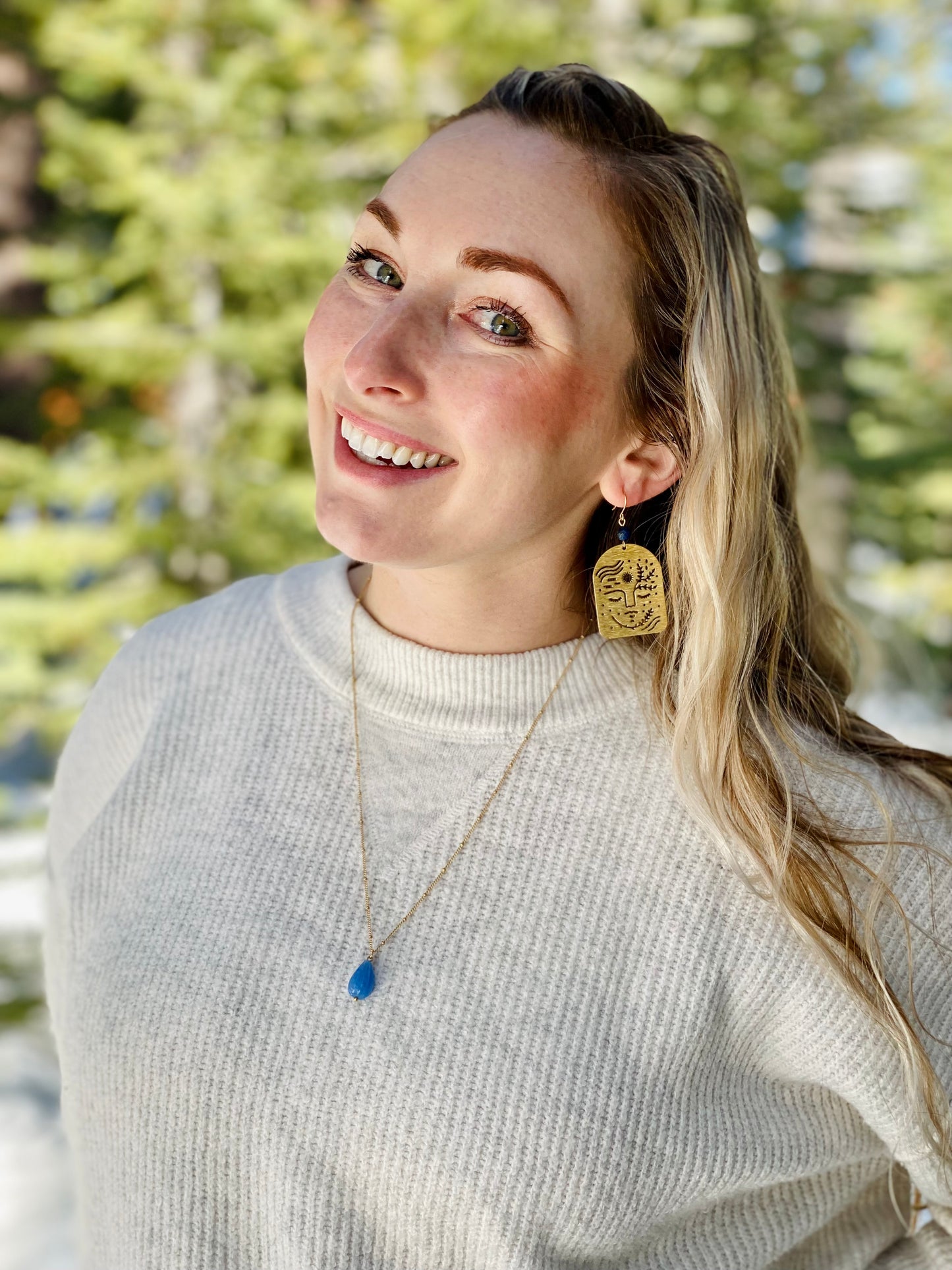 Empowered Woman Earrings in Lapis