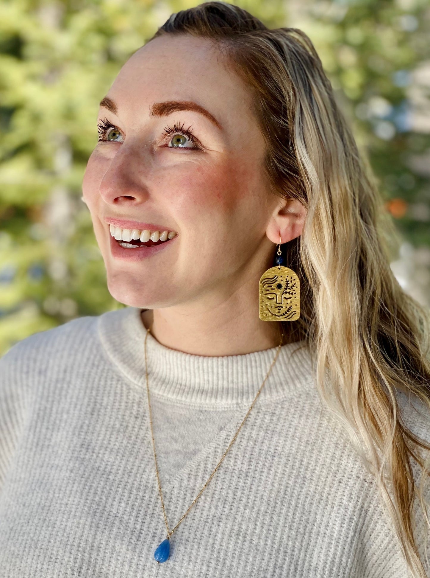 Empowered Woman Earrings in Lapis