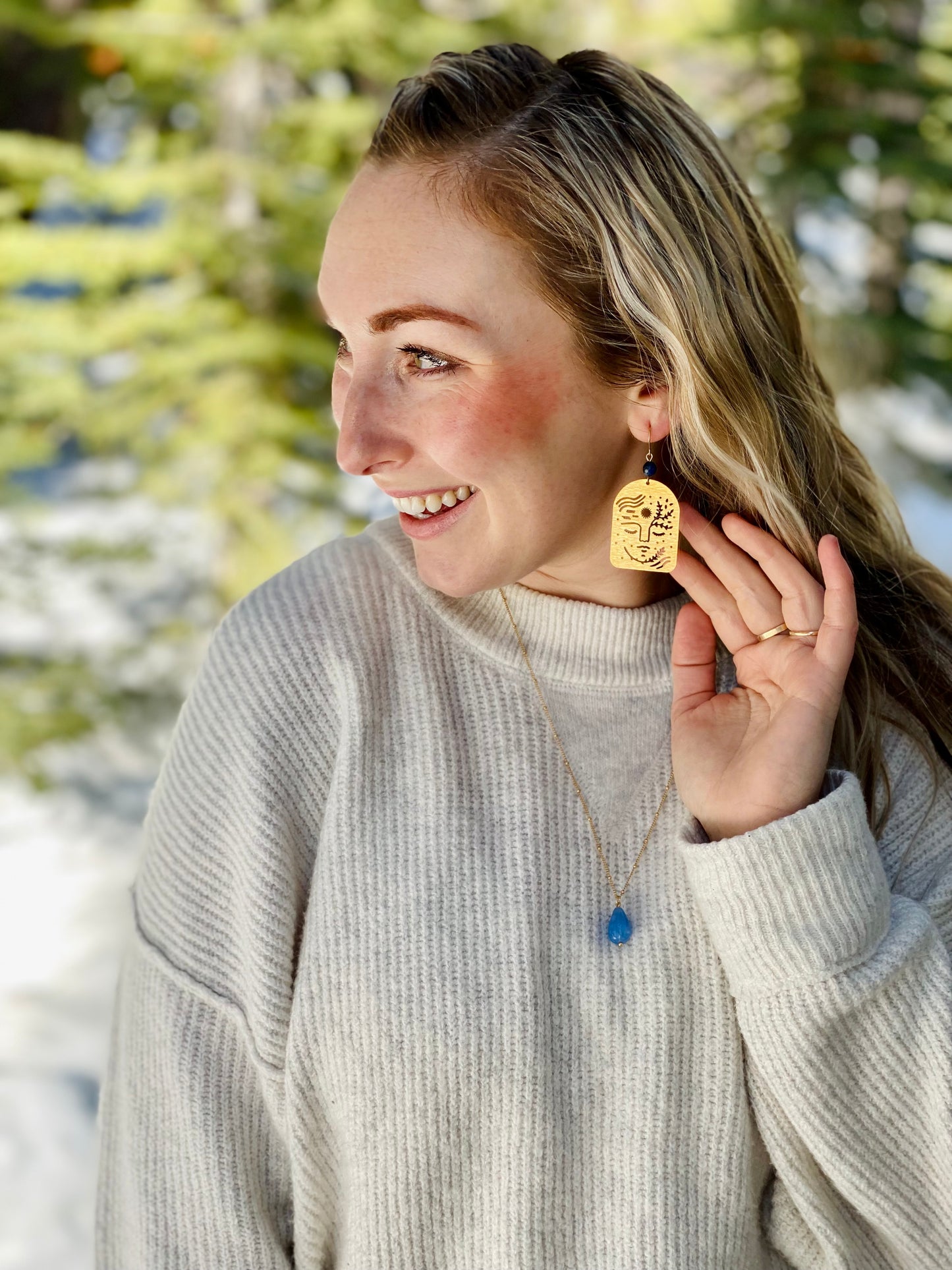 Empowered Woman Earrings in Lapis