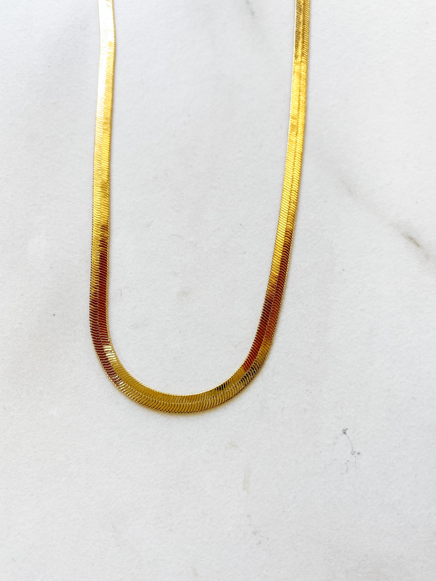 Brass Herringbone Necklace