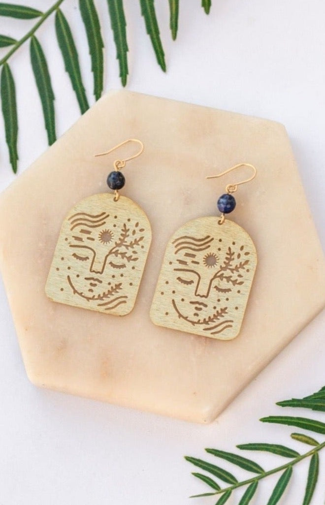 Empowered Woman Earrings in Lapis