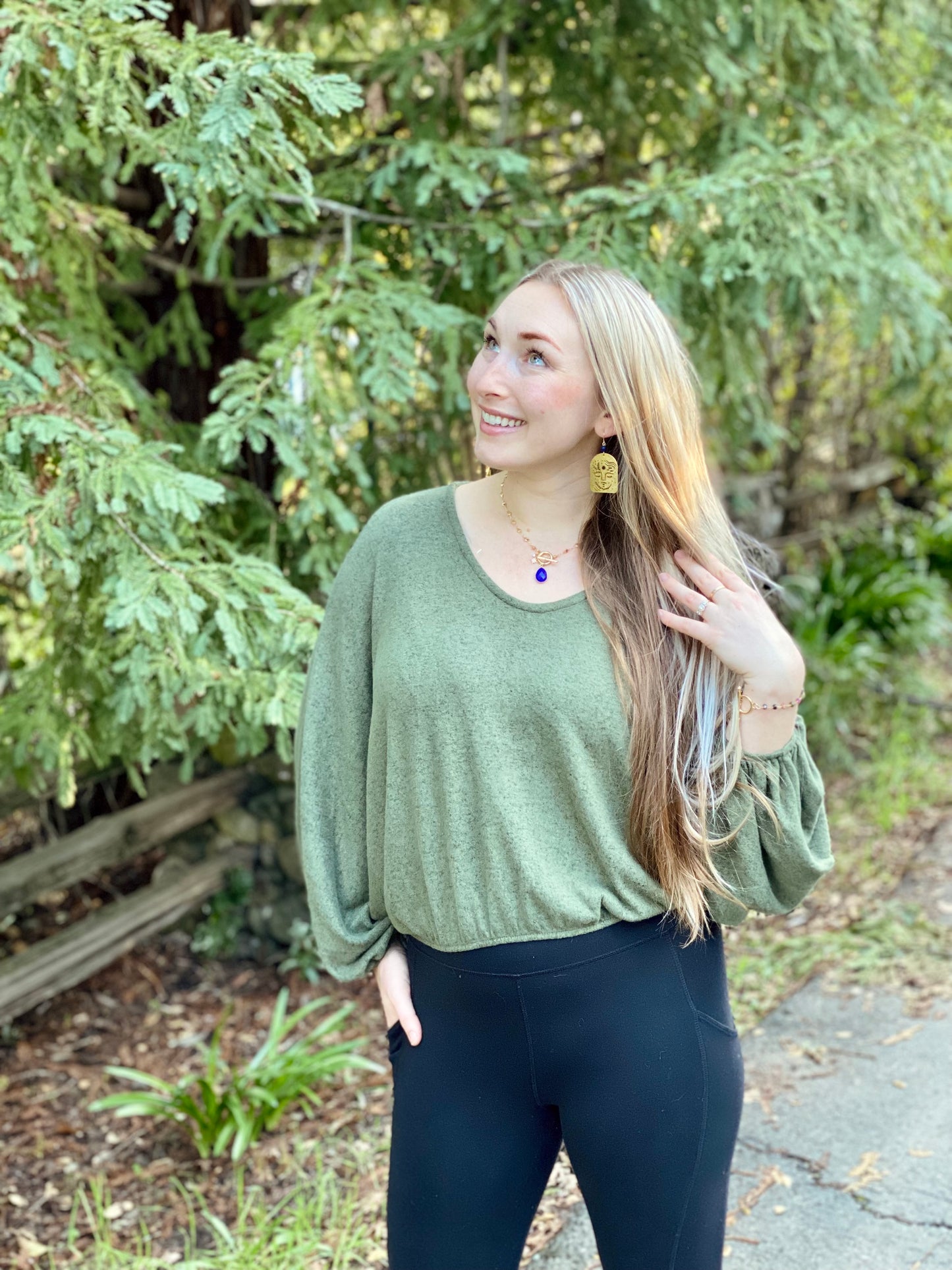 Empowered Woman Earrings in Lapis