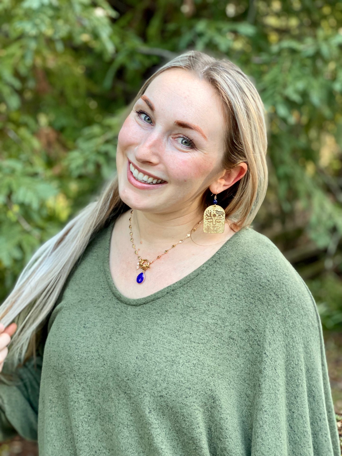 Empowered Woman Earrings in Lapis