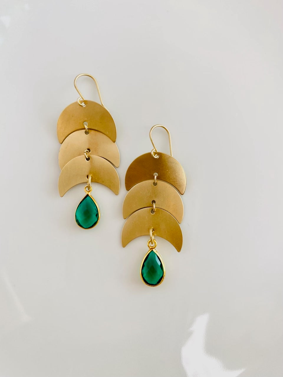 Emerald Moon Earrings