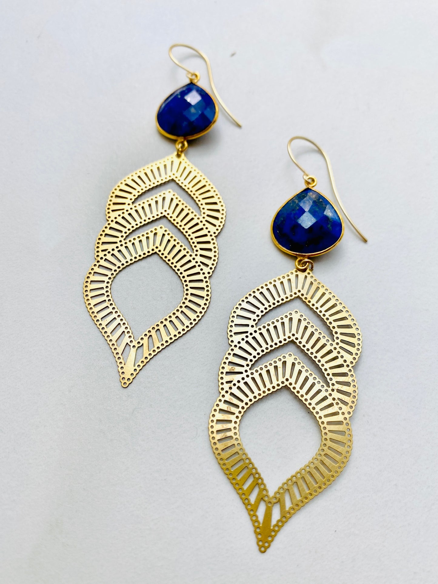 Lapis Leaf Earrings