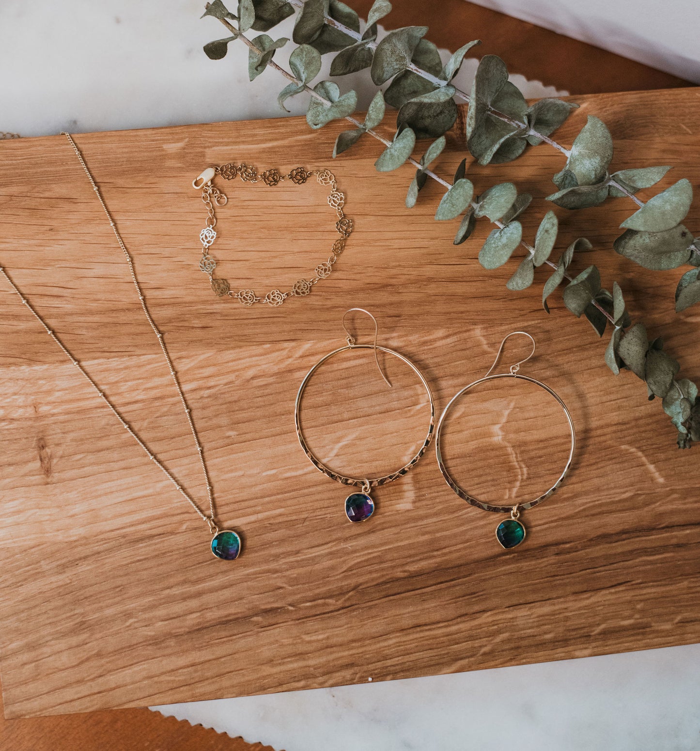 Iridescent Quartz Heart Choker