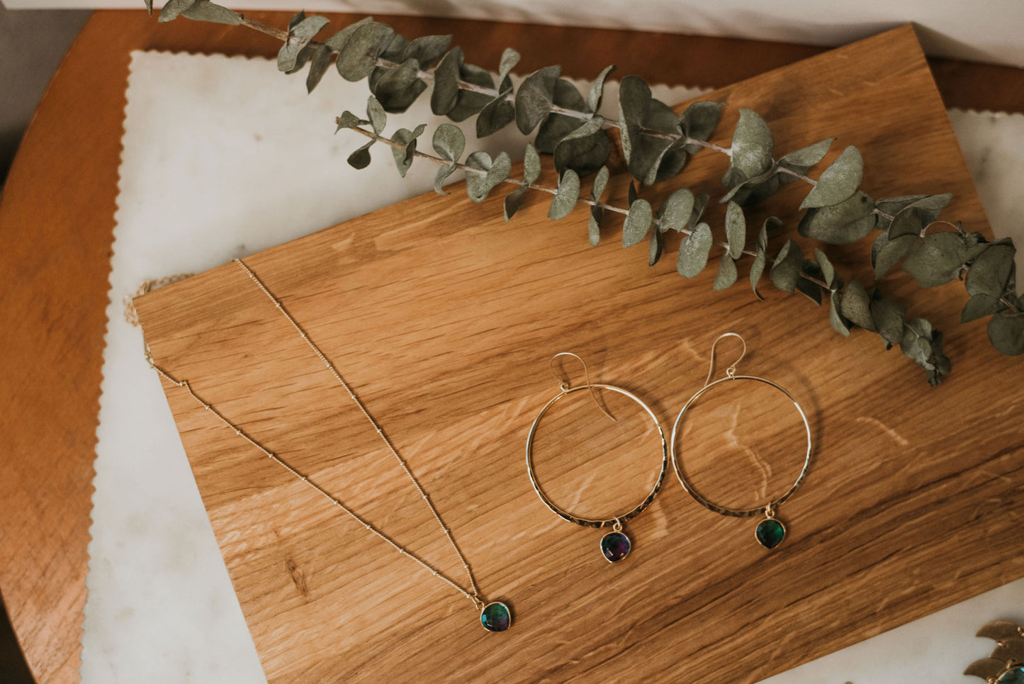 Iridescent Quartz Heart Choker