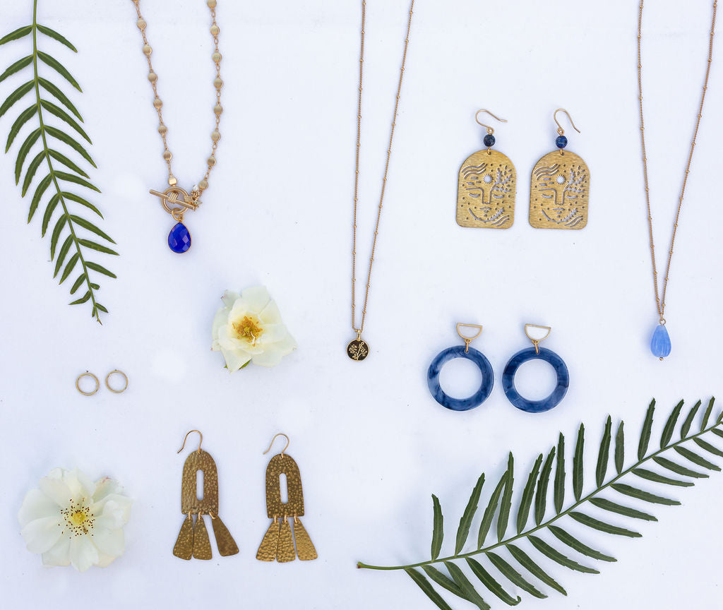 Empowered Woman Earrings in Lapis