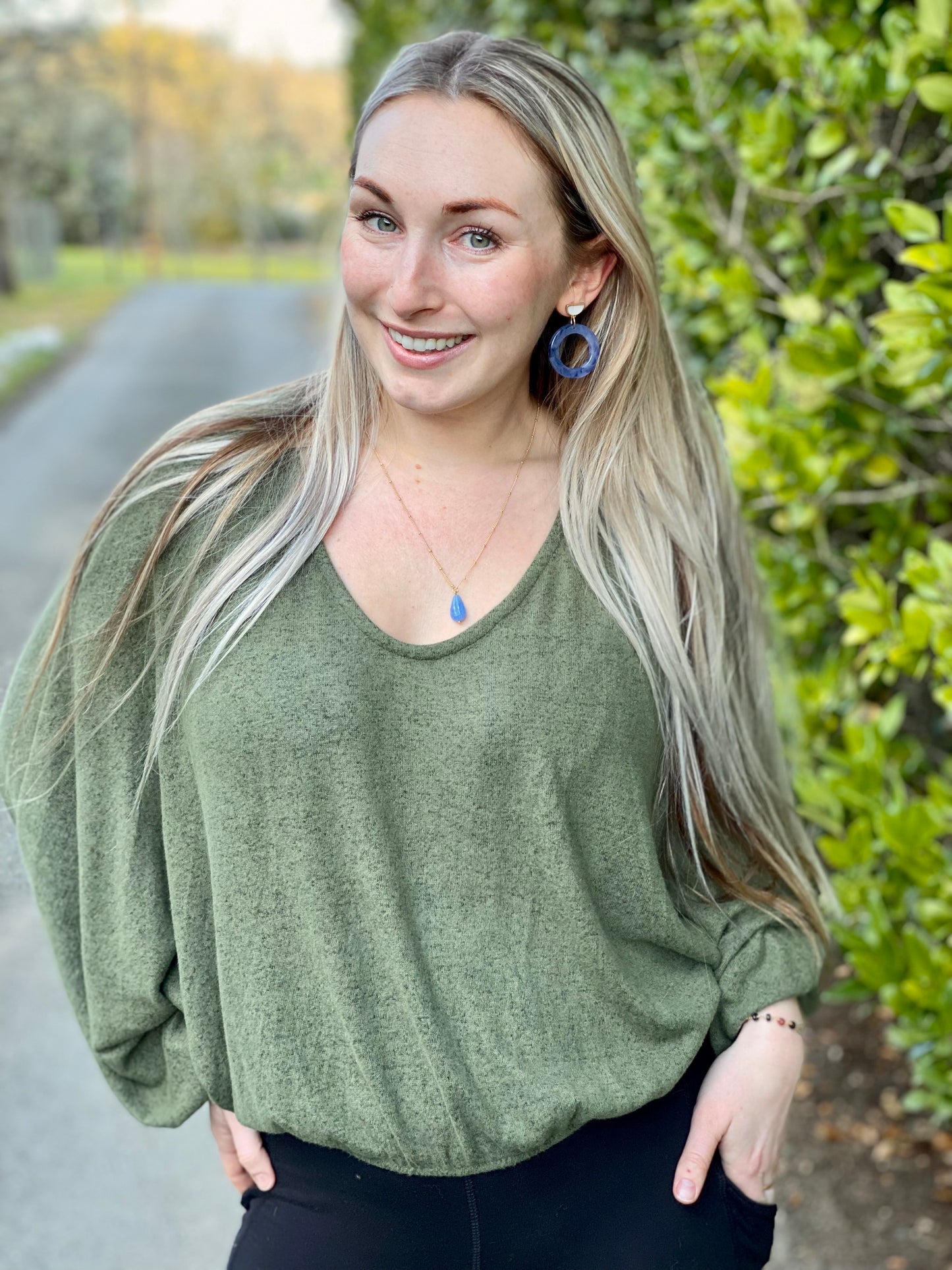 Marbled Blue Acetate Hoops