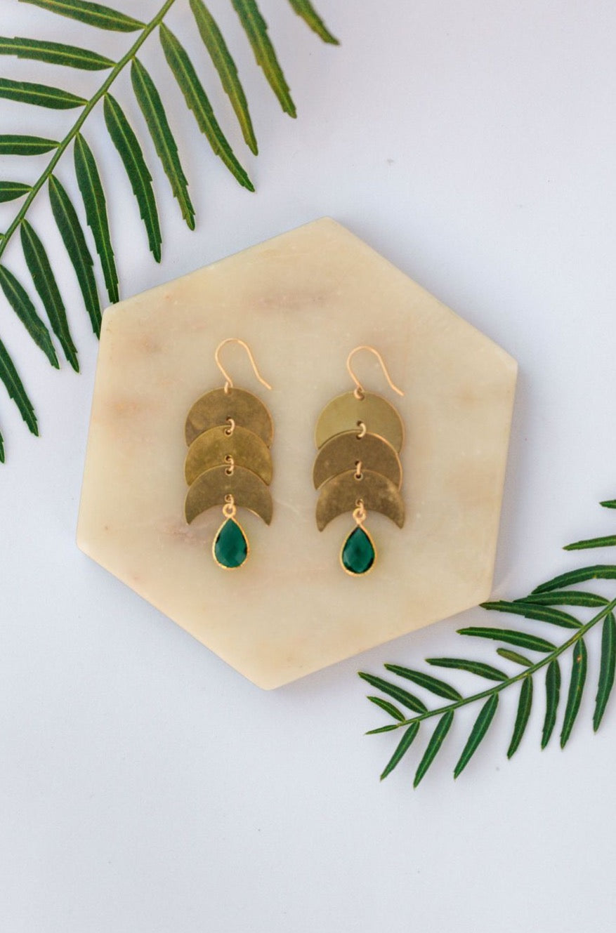 Emerald Moon Earrings