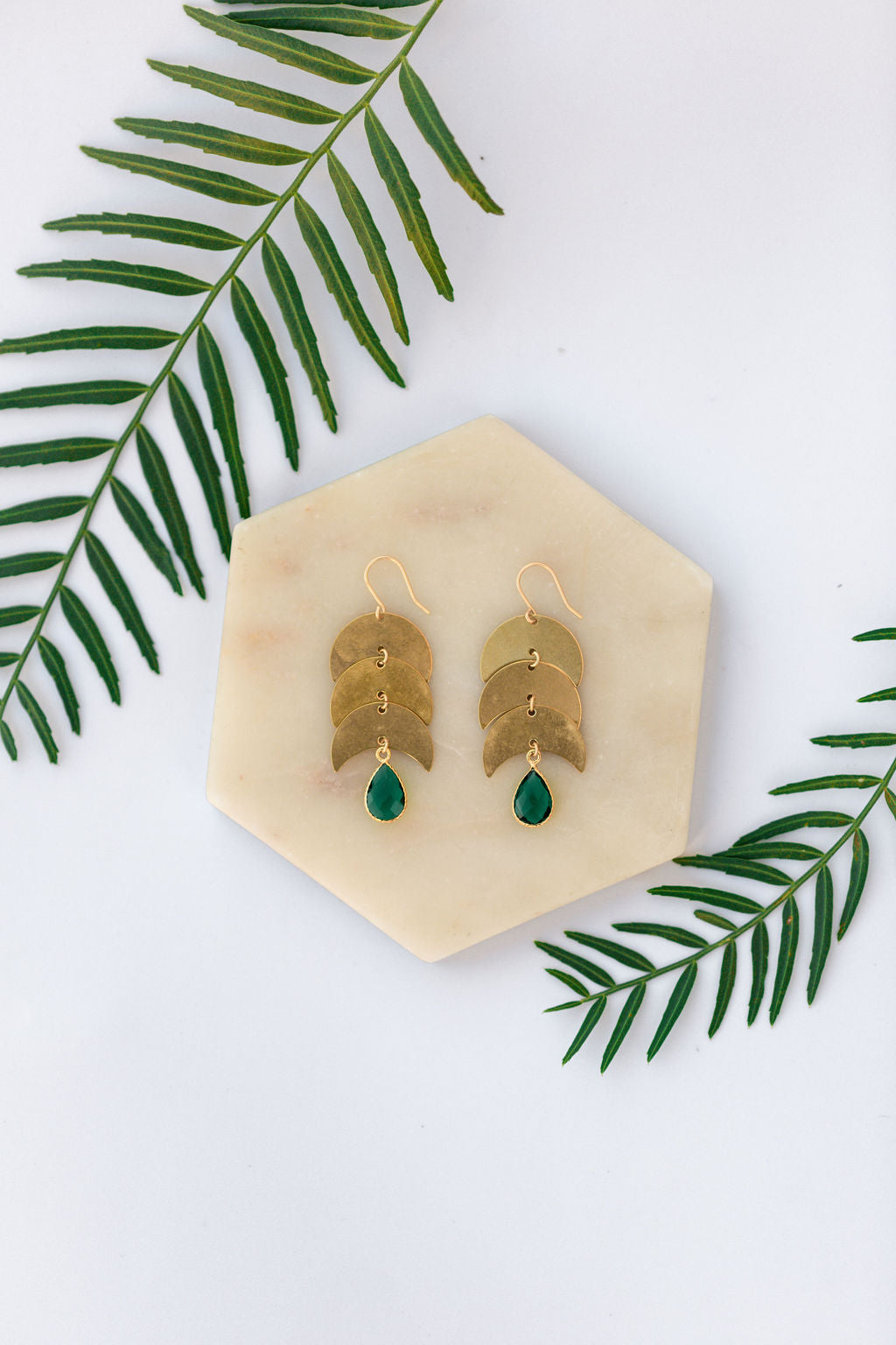 Emerald Moon Earrings