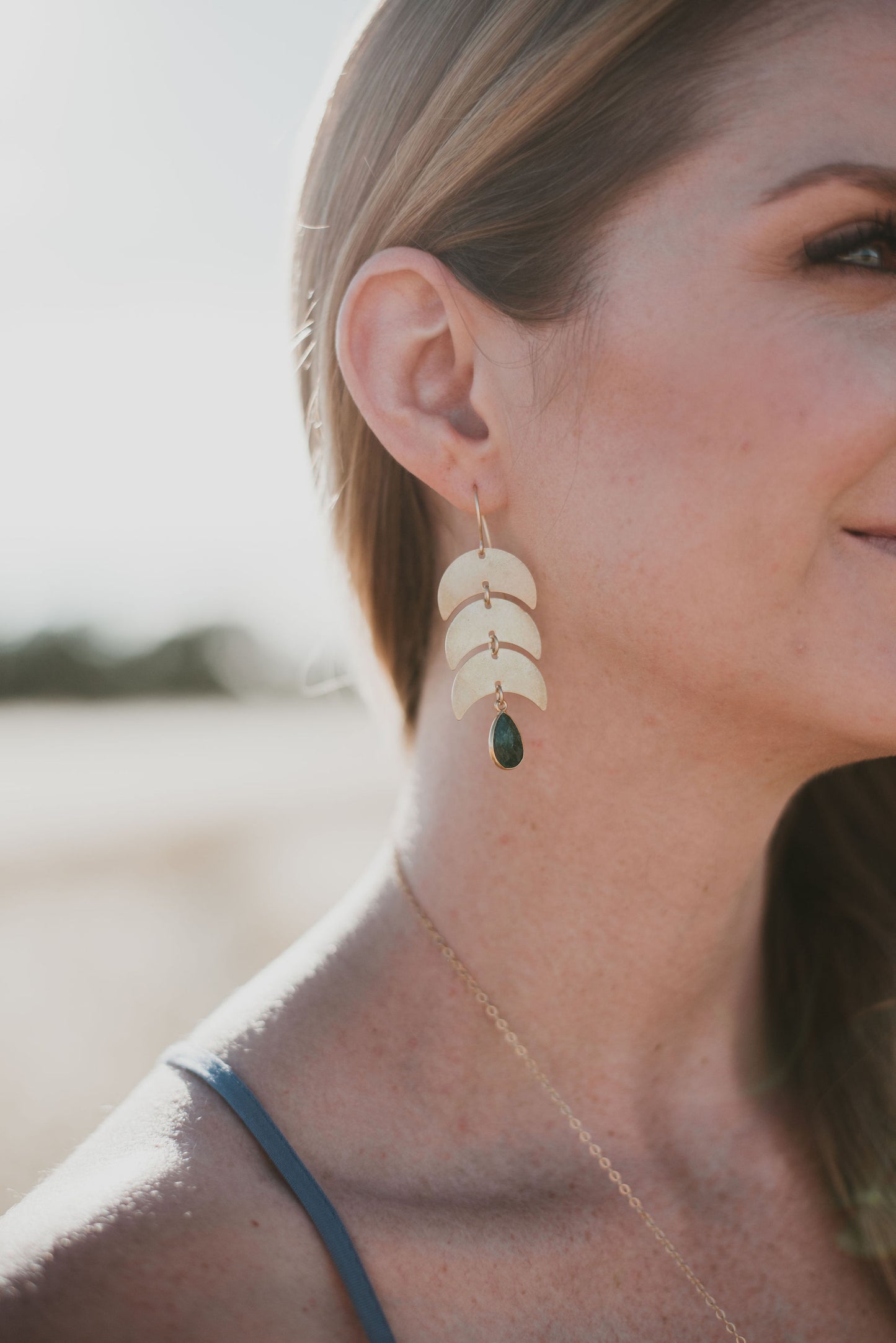 Emerald Moon Earrings