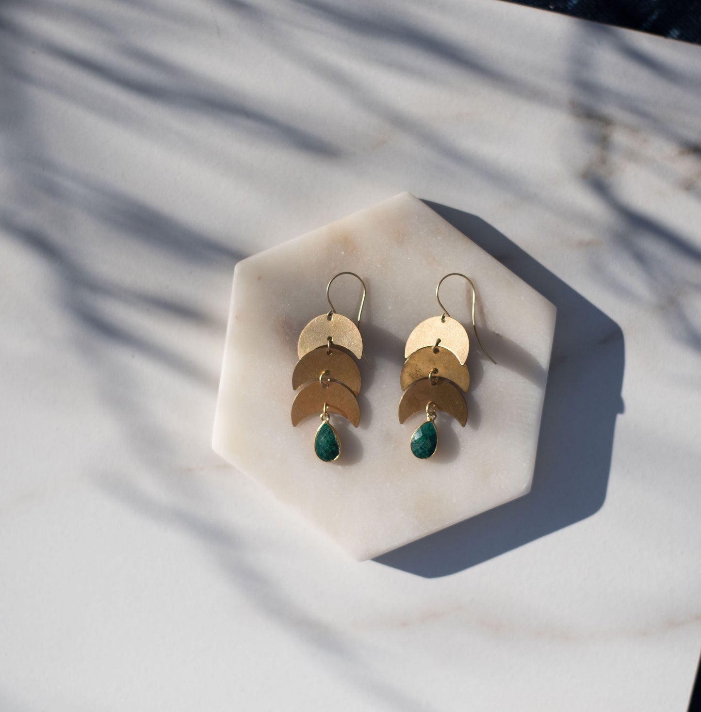 Emerald Moon Earrings